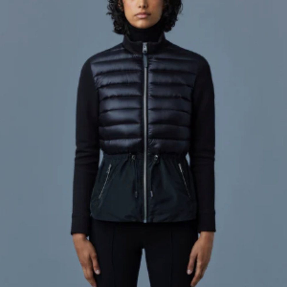Mackage - Joyce Mixed Media Peplum Puffer Jacket